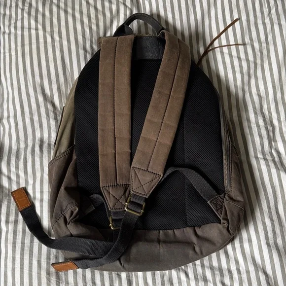 Olive and Brown Men's Backpack by Fossil. Padded Computer compartment. - Picture 2 of 5